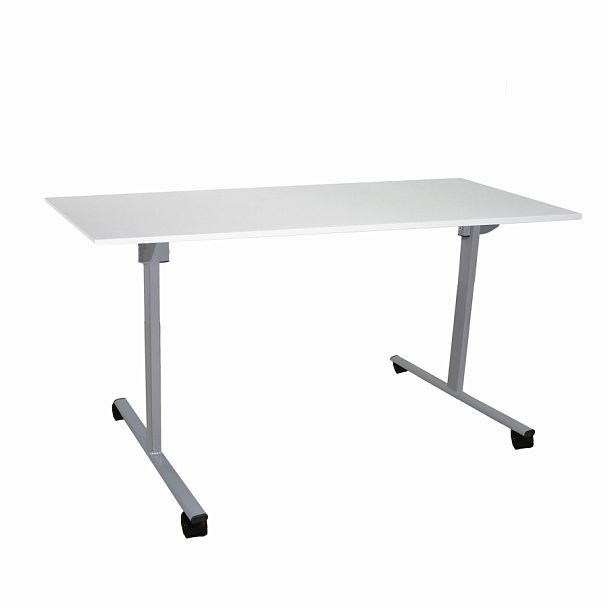 Стол складной "Эверест", 1200х600х760 мм, серый каркас, ЛДСП белая - Вид 1