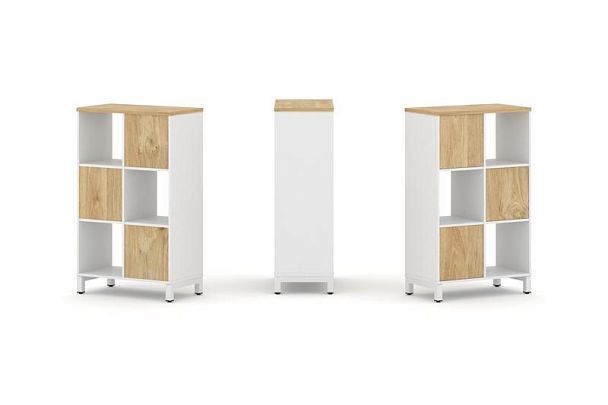 Стайл Проджект Набор стеллажа 1 сторон., 3 яр. SN.NS-321 Белый/Тиквуд Светлый/Металл Белый 754*400*1 - Вид 1