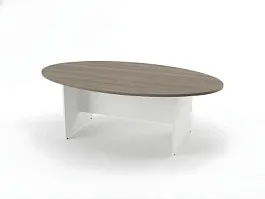 БЕРЛИН / BERLIN Конференц-стол овальный 2400х1200х740 Шорвуд/Белый - Фото предпросмотра