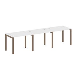 Metal System Quattro Р. ст. на 3 раб. места на П-образном м/к 50БП.СМ-3.1 Белый/Мокко металл 3000*720*750 - Фото предпросмотра