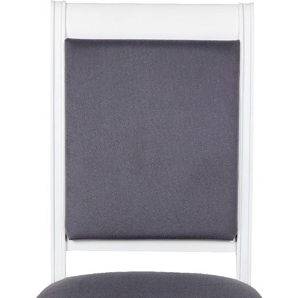 Стул деревянный с мягким сиденьем Бармс Белая эмаль/Серый велюр - Вид 7