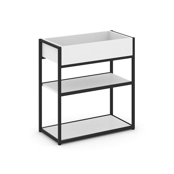 Rift Стеллаж Металл Антрацитический низкий приставной RF.STM-013 Белый Бриллиант/Металл Черный 796*350*750 - Вид 1