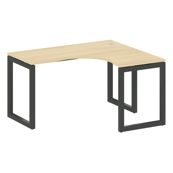Metal System Quattro Стол криволинейный правый на О-образном м/к 50БО.СА-3 (R) Акация/Антрацит металл 1400*1200*750 - Вид 1