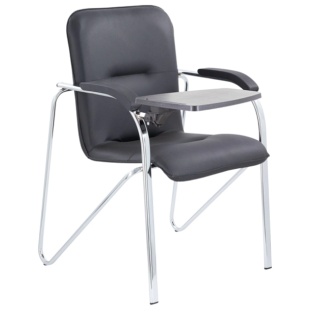 Кресло со столом BRABIX "Samba CF-108 BOX-2", хром каркас, кожзам черный, разобрано, 533218 - Вид 1