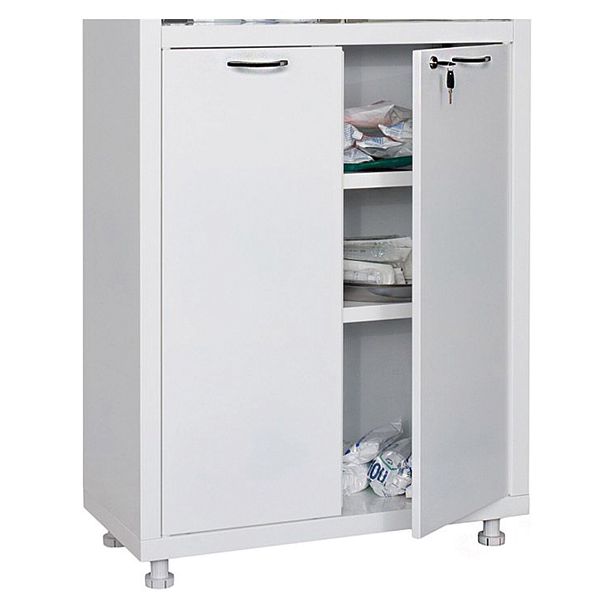 Шкаф медицинский 2-створчатый HILFE "МД 2 1670/SG" 1755х700х320 мм, стекло, белый, S26199203509 - Вид 5