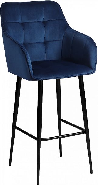 Барное поворотное кресло Мони К, Confetti blue/черный - Вид 4