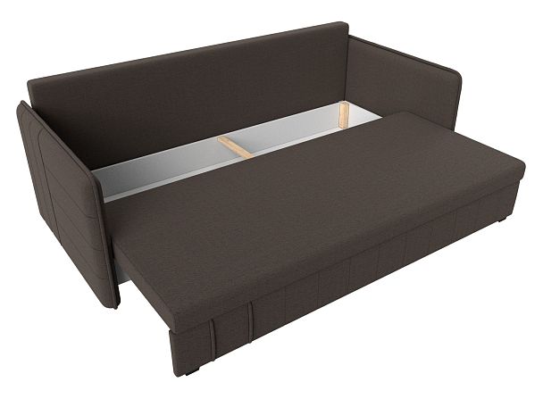 Диван прямой Слим Рогожка коричневый - Вид 7