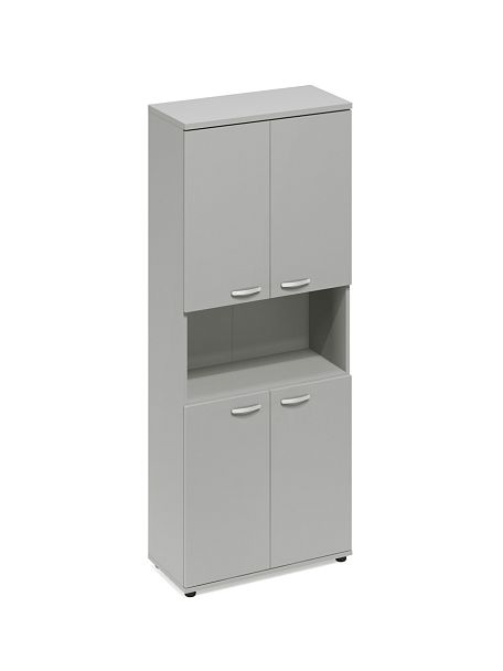 Шкаф для документов 4-дверный с открытой нишей A4 А4 9374 серый - Вид 1