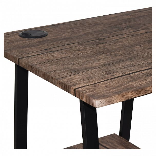 Стол на металлокаркасе BRABIX "LOFT CD-006", 1200х500х730 мм, 2 полки, цвет морёный дуб, 641224 - Вид 6