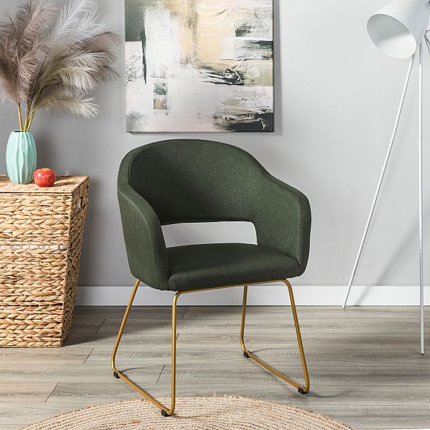 Кресло Oscar тёмно-зеленый/Линк золото - Вид 6