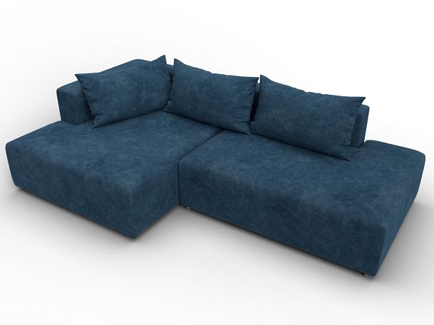 Диван угловой Лига-103 НПБ угол левый Велюр синий - Вид 6
