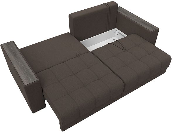 Диван прямой с декором Лига-049 НПБ Рогожка коричневый - Вид 9