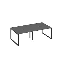 Стол 240 с каркасом QUATTRO переговорный A4 А4 Б4 131-2 БП антрацит премиум / металлокаркас антрацит - Фото предпросмотра