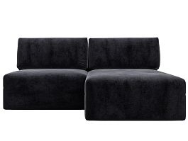 Диван угловой модульный Лига-060 НПБ угол универсальный Велюр серый - Фото предпросмотра