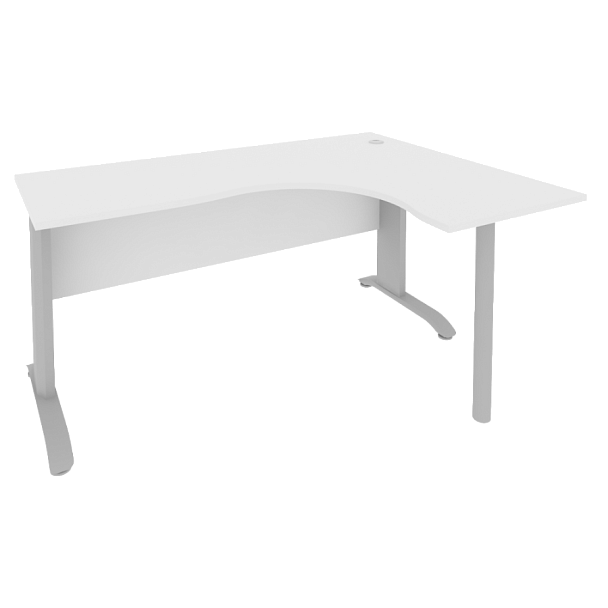 Riva Metal-L Стол криволинейный правый ПЛ.СА-4 (R) Белый/Тёмно-серый металл 1600*1200*750 - Вид 1