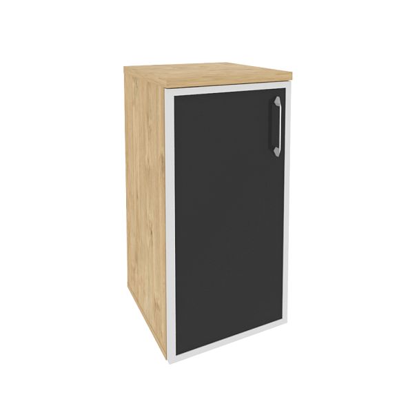 Onix Шкаф низкий узкий левый O.SU-3.2 R (L) black Тиквуд светлый/Стекло black 400*420*823 - Вид 1
