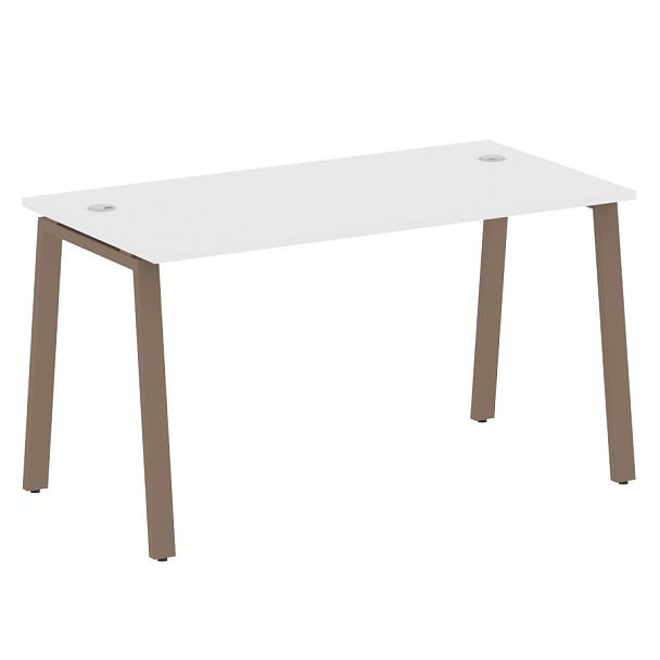 Metal System Стол письменный на А-образном м/к БА.СП-3 Белый/Мокко металл 1400*720*750 - Вид 1