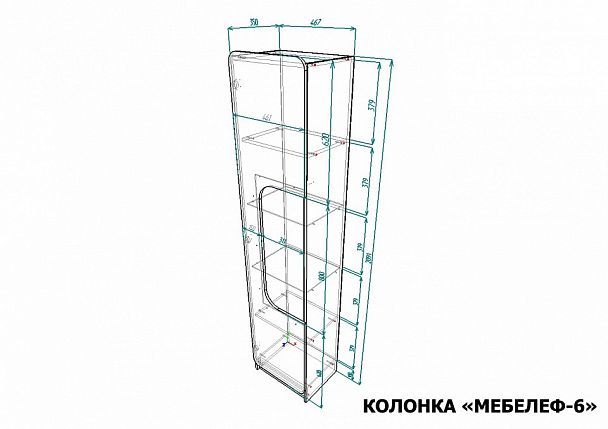 Шкаф-витрина Мебелеф-6 - Вид 2