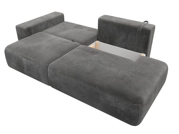 Диван прямой Лига-036 НПБ Модерн подлокотник слева Велюр серый - Вид 8