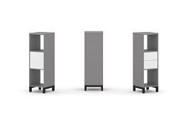 Стайл Проджект Набор стеллажа одностороннего, 3 яруса SN.NS-311 Серый Пепел/Белый/Металл Черный 387* - Фото предпросмотра