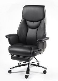 Кресло Parlament натуральная кожа с компаньоном / черная - Фото предпросмотра