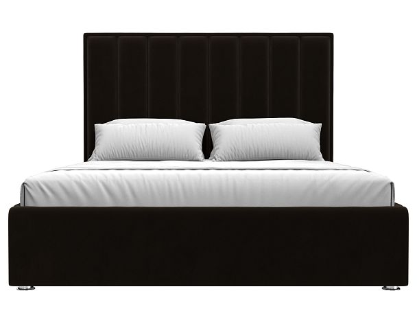 Интерьерная кровать Афродита 160 (полностью микровельвет коричневый) - Вид 2