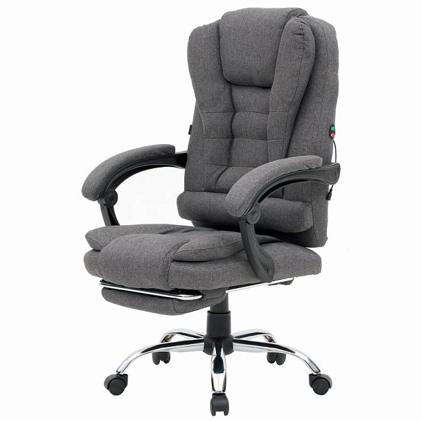 Кресло офисное CROMEX "Chill MS-005", с функцией вибромассажа, подножка, ткань, серое, 532959 - Вид 6