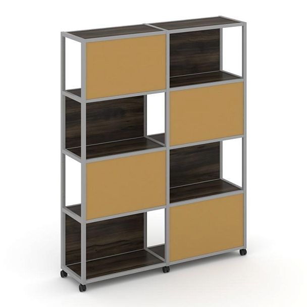 Shelf Mobile Стеллаж 5 уровней 2 секции VR.LT-STK-516.08 Дуб Мали/Металл Серый/W-31 1570*400*2000 - Вид 1