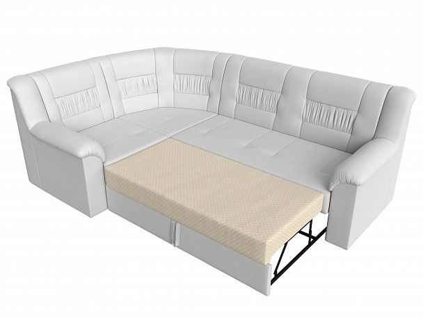 Угловой диван Карелия левый угол (полностью экокожа белая) - Вид 6