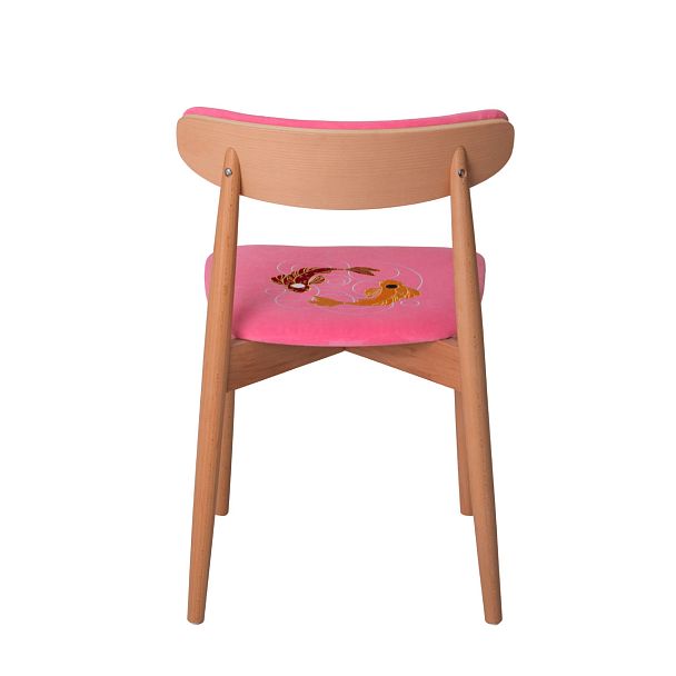 Стул Роквелл вышивка рыбки, велюр TEDDY 833, ножки бук - Вид 5