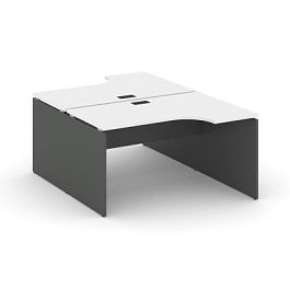 Стайл Проджект Рабочая станция эргоном. SN-D.DRPA-011 Белый/Антрацит NEW/Черная Заглушка 1380*1432/1 - Фото предпросмотра