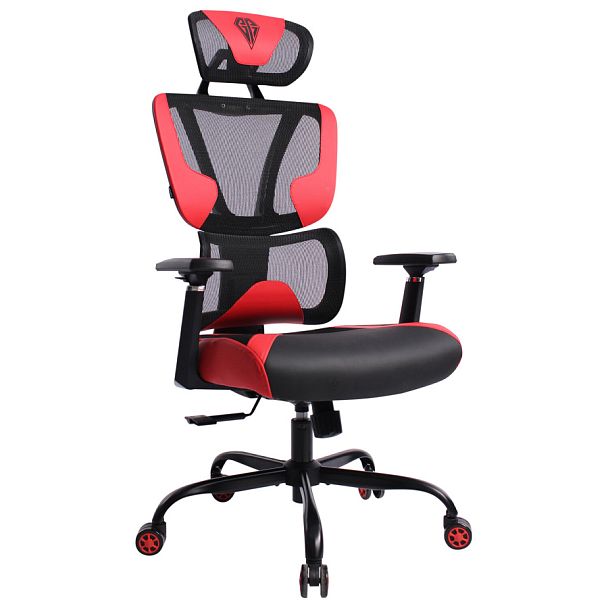 Кресло BRABIX PREMIUM "Toxin GM-520", синхромеханизм, экокожа/сетка/ткань, черное/красное, 532950 - Вид 1