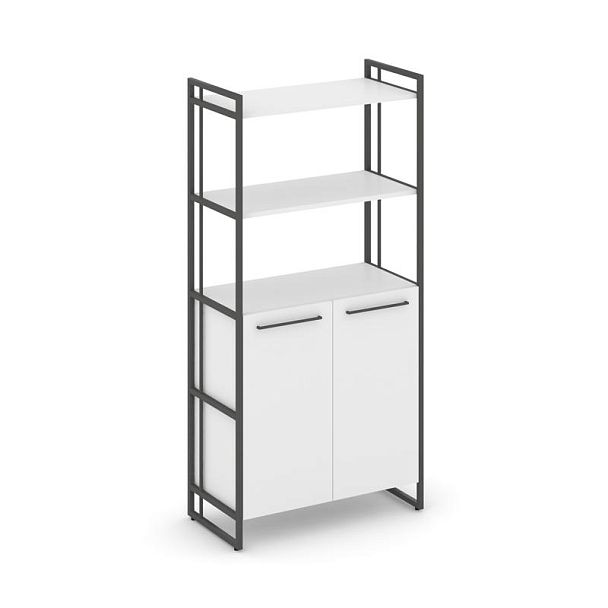 Rift Шкаф 4 ниши широкий RF.SS-44 Белый Бриллиант/Металл Антрацит 798*396*1648 - Вид 1