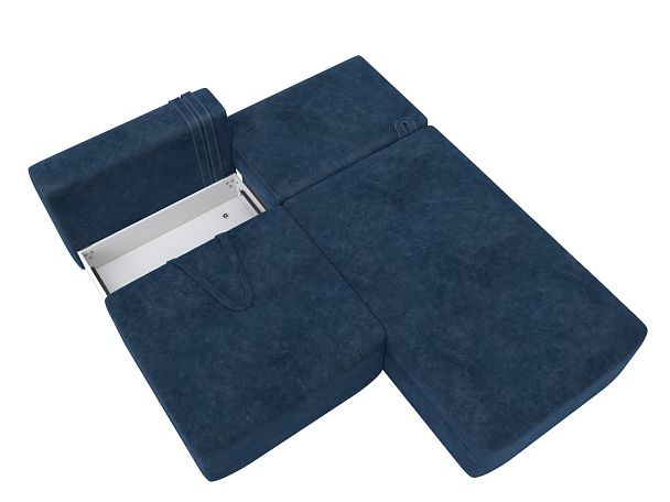 Диван угловой модульный Лига-060 НПБ угол универсальный Велюр синий - Вид 8