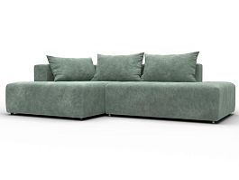 Диван угловой Лига-103 НПБ угол левый Велюр зеленый - Фото предпросмотра