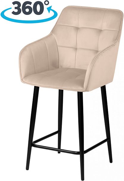 Полубарное поворотное кресло Мони К, Confetti cream/черный - Вид 1