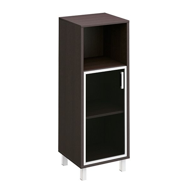 Шкаф для документов левый, дверь в алюминиевой раме + ниша "Борн" В 421-815 дуб шамони - Вид 3