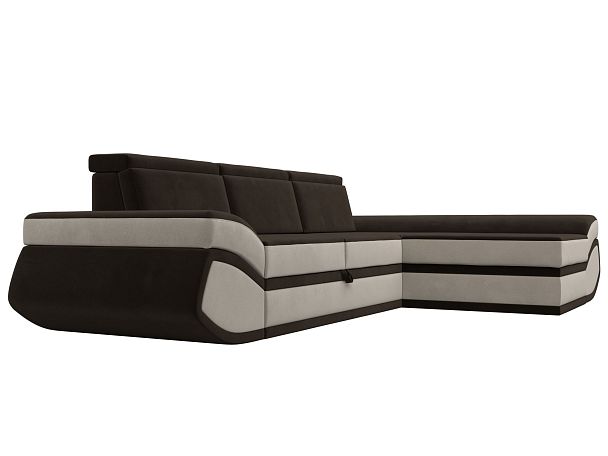 Диван угловой Лига-032 правый угол Микровельвет коричневый - Вид 3