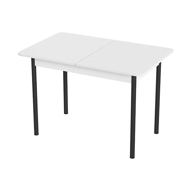 Стол Лион 2 ЛДСП (Подстолье прямое черное) НЕ ВЫБИРАТЬ Белый матовый - Вид 1