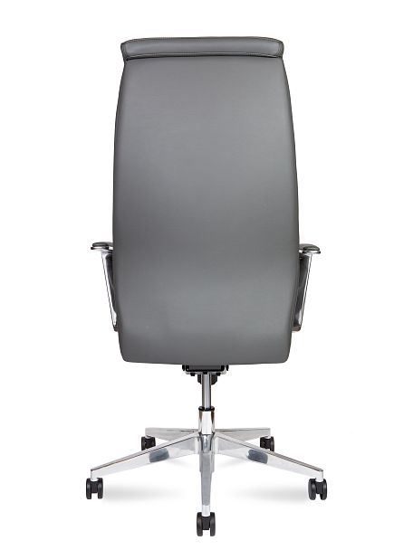 Кресло офисное / Davos Grey / алюминиевая  база / серая экокожа - Вид 5
