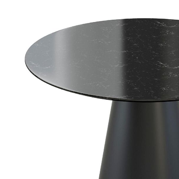 Стол круглый Ikon 100, керамика глянцевая, черная - Вид 3