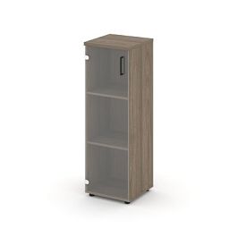 Стайл Проджект Шкаф средний узкий SN.STU.E-205(L) Вяз Благородный/Прозрачный/Черный Ручки 400*400*12 - Фото предпросмотра