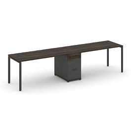 Concept Рабочая станция 2 места с 1 опорной тумбой CN.ORS-405 W Дуб Мали/Антрацит/Металл Антрацит 2380*720*750 - Фото предпросмотра