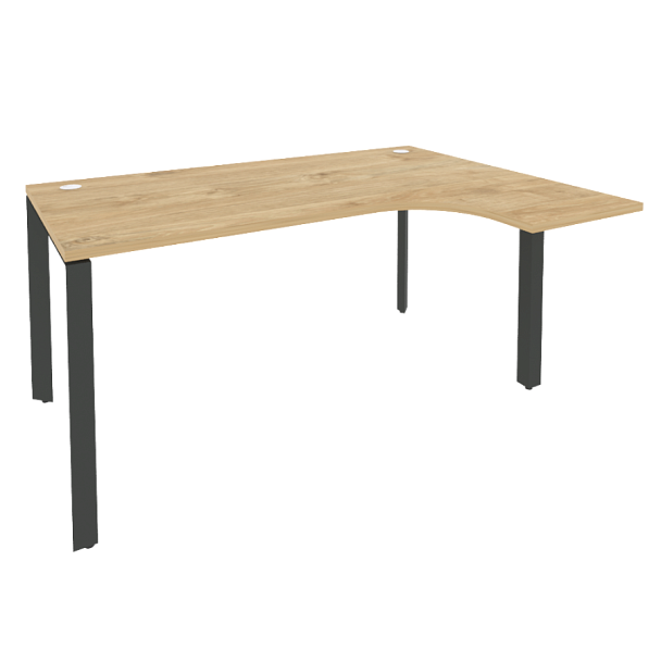 Onix Стол эргономичный правый на П-образном м/к O.MP-SA-4 (R) Тиквуд светлый/Антрацит металл 1580*1180*750 (800/460) - Вид 1