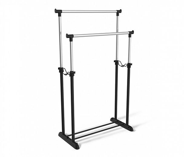 Вешалка-штанга гардеробнаяSHT-WR4150 черный/черный муар/хром лак - Вид 2