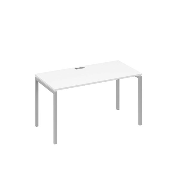 Стол 140x70 письменный на каркасе DUE A4 А4 С2 014 БП белый премиум / металлокаркас серый - Вид 1