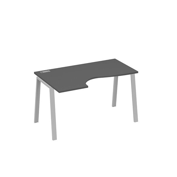 Стол эргономичный левый "Классика" на металлокаркасе TRE A4 А4 Б3 043 БП антрацит премиум / металлокаркас серый - Вид 1