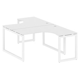 Metal System Quattro Р. ст. криволинейная на О-образном м/к 50БО.РАС-СА-2.3 Белый/Белый металл 1400*2435*750 - Фото предпросмотра