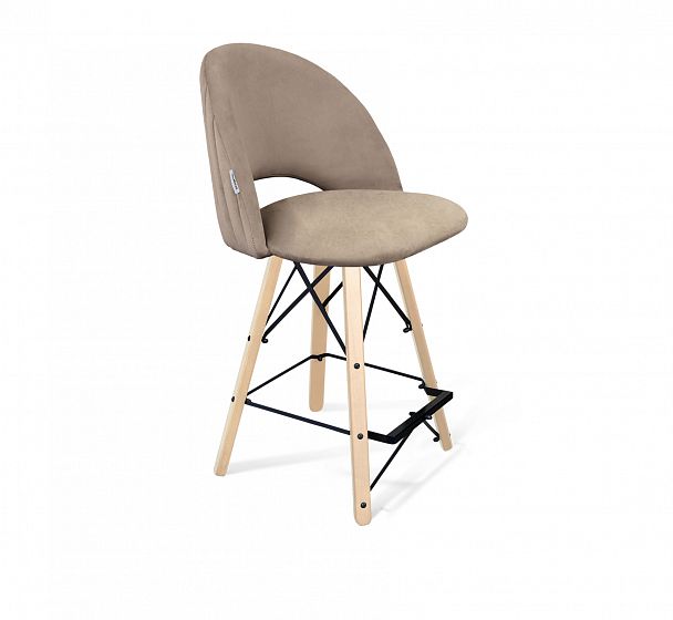 Стул полубарный Sheffilton SHT-ST34-1/S80-1 латте/прозрачный лак/черный - Вид 1