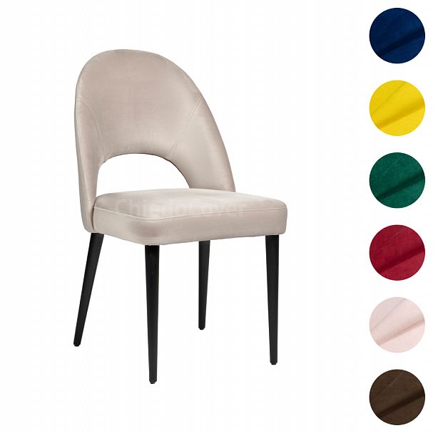 Стул Маллин, шенилл синий / жаккард узор, ножки - венге - Вид 5